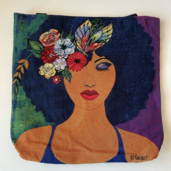 Bohemian Jacquard Woven Cotton Tote Bag 17”x 17” - Picture 6 of 6